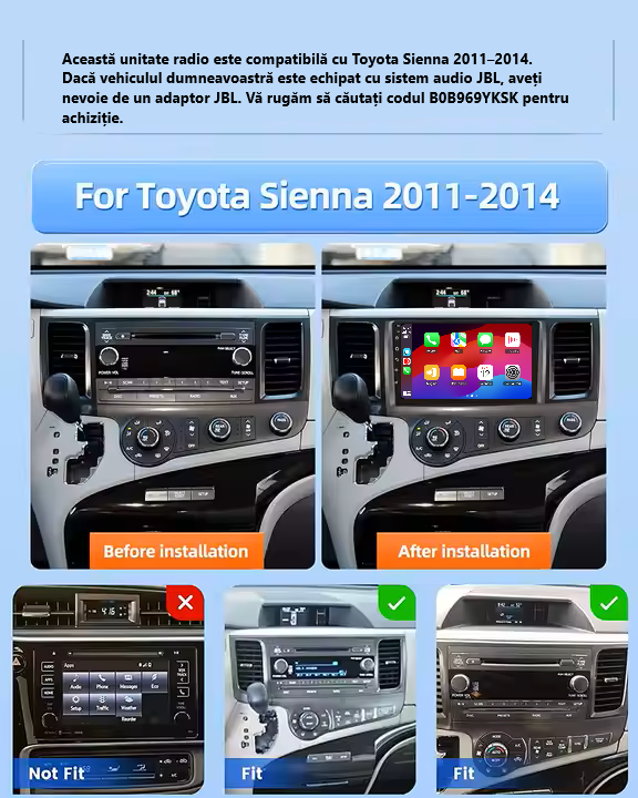 Navigatie Toyota Sienna (2011-2013) cu Android, 4GB RAM 64GB ROM, cu SLOT SIM 4G, DSP, ecran 9 Inch, Carplay si Android Auto [4]