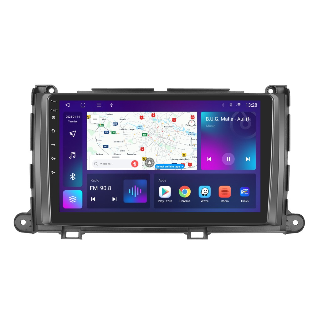 Navigatie Toyota Sienna (2011-2013) cu Android, 4GB RAM 64GB ROM, cu SLOT SIM 4G, DSP, ecran 9 Inch, Carplay si Android Auto [1]