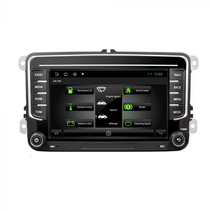Navigatie Volkswagen|Skoda|Seat cu Android 13, CarPlay si Android Auto, dedicata Golf 5, Golf 6, Jetta, Passat B6, CC, B7, Polo, Tiguan, Touran, Skoda, Seat ecran 7 inch [10]