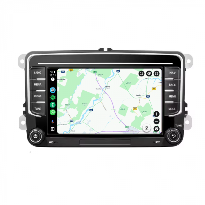 Navigatie VW,Skoda,Seat cu Android 4+64GB, CarPlay si Android Auto, SLOT SIM 4G, dedicata Golf 5, Golf 6, Jetta, Passat B6, CC, B7, Polo, Tiguan, Touran, Skoda, Seat ecran 7 inch [4]