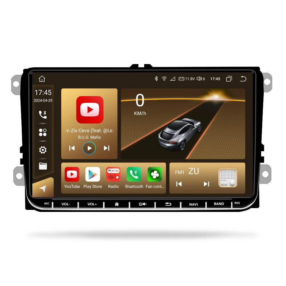 Navigatie Volkswagen|Skoda|Seat cu Android 13, Carplay, 4GB RAM 64GB ROM DSP, SIM 4G, Ecran de 9 inch, dedicata Golf 5, Golf 6, Jetta, Passat B6, CC, B7, Polo, Tiguan, Touran, Skoda, Seat [12]