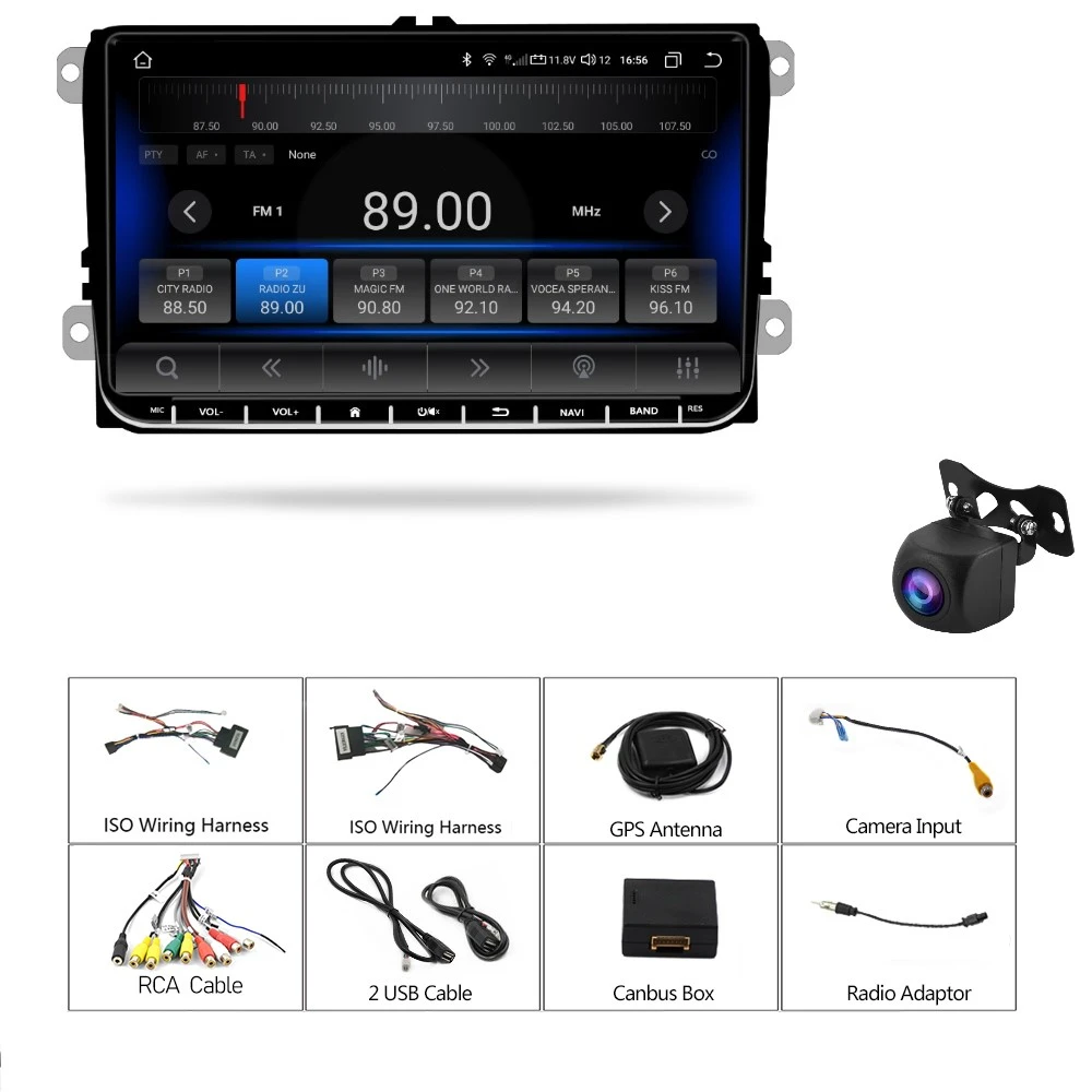 Navigatie Volkswagen|Skoda|Seat cu Android 13, Carplay, 4GB RAM 64GB ROM DSP, SIM 4G, Ecran de 9 inch, dedicata Golf 5, Golf 6, Jetta, Passat B6, CC, B7, Polo, Tiguan, Touran, Skoda, Seat [15]