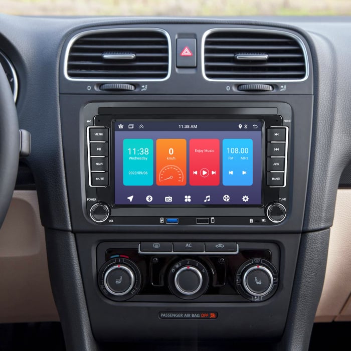 Navigatie Volkswagen|Skoda|Seat cu Android 10, Ecran de 7 Inch, 7 culori, 2x USB Frontal, dedicata Golf 5, Golf 6, Jetta, Passat B6, CC, B7, Polo, Tiguan, Touran, Skoda, Seat [3]