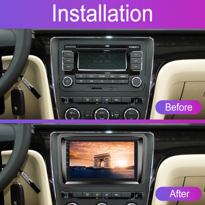 Navigatie Volkswagen|Skoda|Seat cu Android 13, Carplay, 1GB RAM 32GB ROM, Ecran de 7 Inch, dedicata Golf 5, Golf 6, Jetta, Passat B6, CC, B7, Polo, Tiguan, Touran, Skoda, Seat [3]