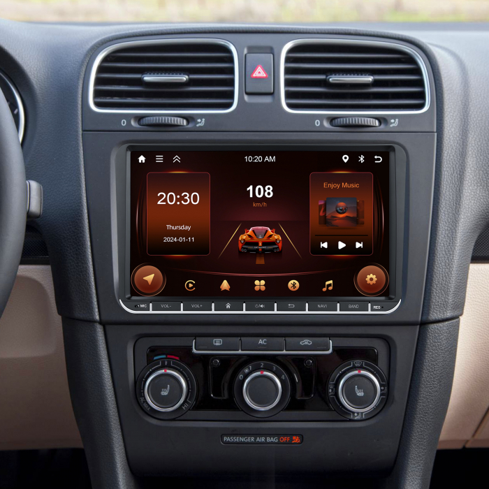 Navigatie Volkswagen|Skoda|Seat cu Android 13, 2GB RAM 64GB ROM, CarPlay si Android Auto, Ecran de 9 Inch, dedicata Golf 5, Golf 6, Jetta, Passat B6, CC, B7, Polo, Tiguan, Touran, Skoda, Seat [8]