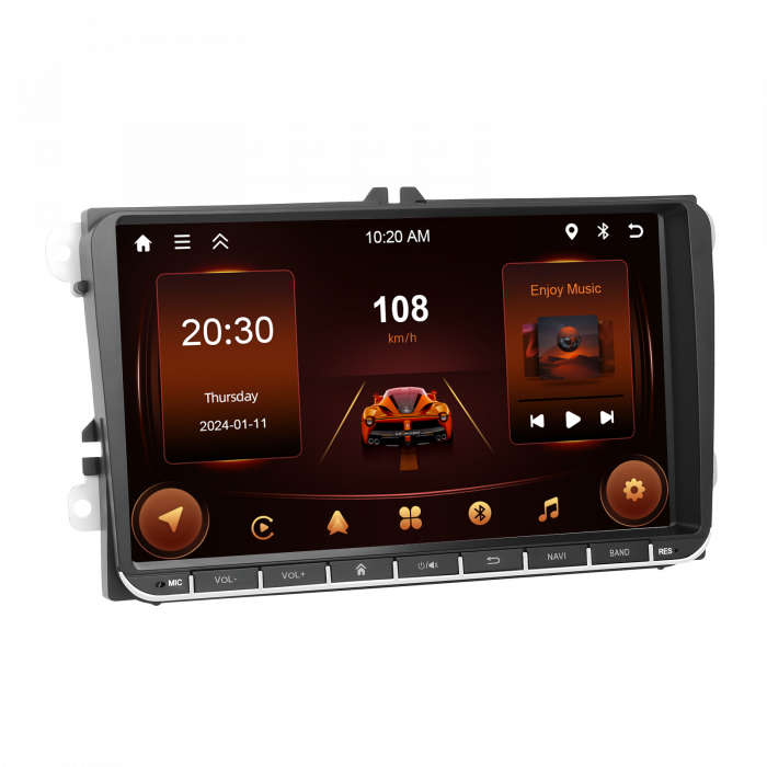 Navigatie Volkswagen|Skoda|Seat cu Android 13, 2GB RAM 64GB ROM, CarPlay si Android Auto, Ecran de 9 Inch, dedicata Golf 5, Golf 6, Jetta, Passat B6, CC, B7, Polo, Tiguan, Touran, Skoda, Seat [3]