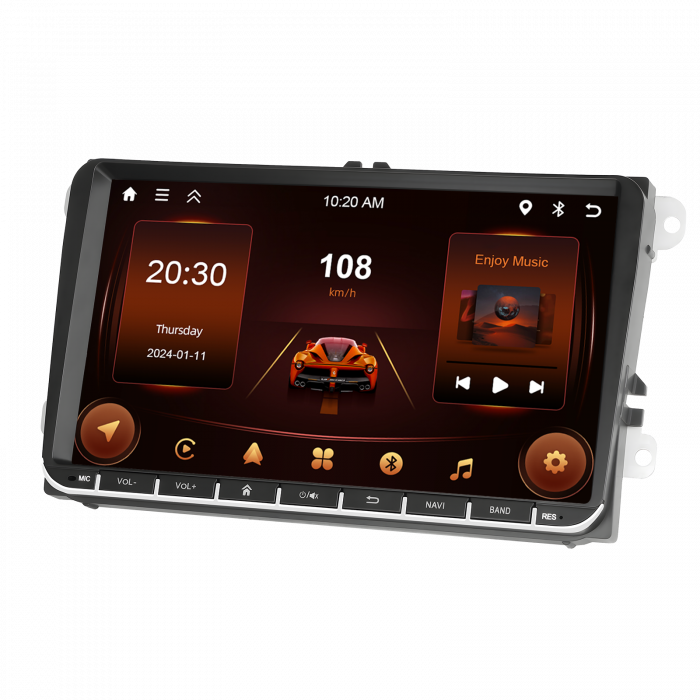 Navigatie Volkswagen|Skoda|Seat cu Android 13, 2GB RAM 64GB ROM, CarPlay si Android Auto, Ecran de 9 Inch, dedicata Golf 5, Golf 6, Jetta, Passat B6, CC, B7, Polo, Tiguan, Touran, Skoda, Seat [6]