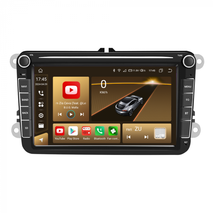 Navigatie Volkswagen|Skoda|Seat cu Android 12, 4GB RAM 64GB ROM, DSP, Slot SIM 4G, Ecran de 8 Inch, dedicata Golf 5, Golf 6, Jetta, Passat B6, CC, B7, Polo, Tiguan, Touran, Skoda, Seat [4]