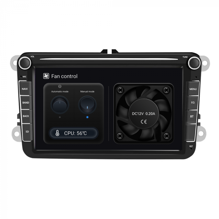 Navigatie Volkswagen|Skoda|Seat cu Android 12, 4GB RAM 64GB ROM, DSP, Slot SIM 4G, Ecran de 8 Inch, dedicata Golf 5, Golf 6, Jetta, Passat B6, CC, B7, Polo, Tiguan, Touran, Skoda, Seat [2]