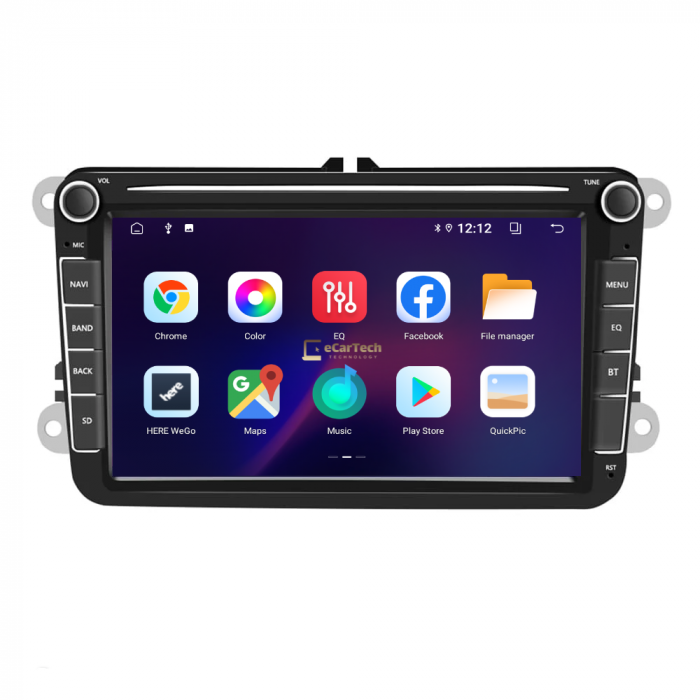 Black Friday Navigatie Volkswagen|Skoda|Seat cu Android 12, CarPlay 2GB RAM 32 GB ROM, Ecran de 8 Inch, dedicata Golf 5, Golf 6, Jetta, Passat B6, CC, B7, Polo, Tiguan, Touran, Skoda, Sea [4]
