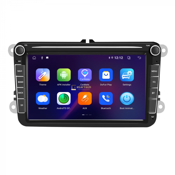 Black Friday Navigatie Volkswagen|Skoda|Seat cu Android 12, CarPlay 2GB RAM 32 GB ROM, Ecran de 8 Inch, dedicata Golf 5, Golf 6, Jetta, Passat B6, CC, B7, Polo, Tiguan, Touran, Skoda, Sea [3]