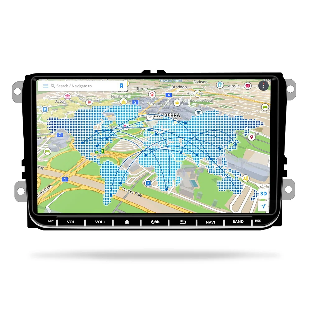 Navigatie Volkswagen|Skoda|Seat cu Android 12, 2GB RAM 32GB ROM, DSP, CarPlay si Android Auto, Ecran de 9 Inch, dedicata Golf 5, Golf 6, Jetta, Passat B6, CC, B7, Polo, Tiguan, Touran, Skoda, Seat [2]