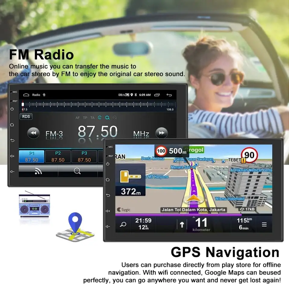 Navigatie Volkswagen|Skoda|Seat cu Android,2GB ROM 64GB CarPlay si Android Auto, dedicata Golf 5, Golf 6, Jetta, Passat B6, CC, B7, Polo, Tiguan, Touran, Skoda, Seat ecran 7 inch [8]
