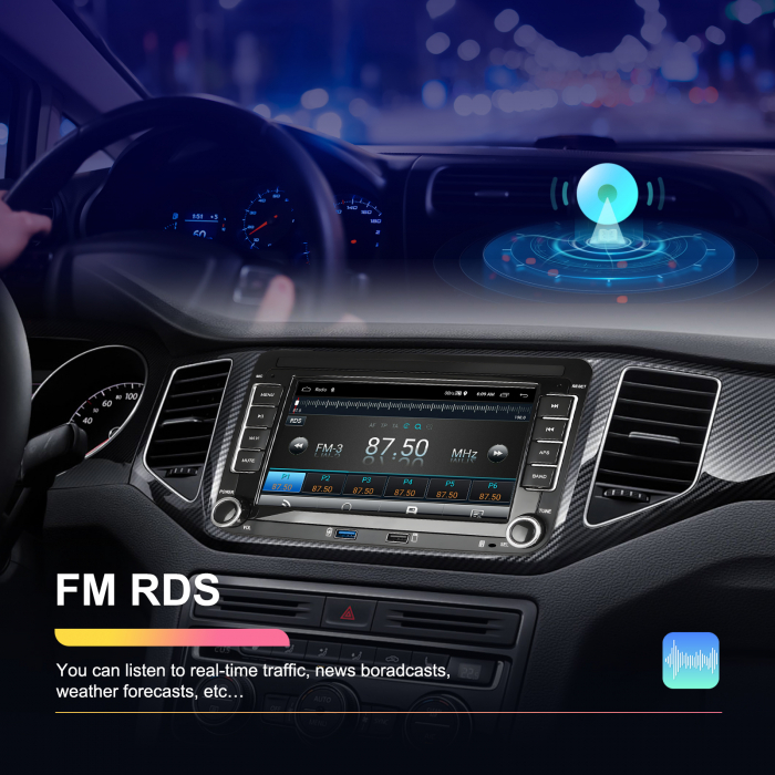 Navigatie Volkswagen|Skoda|Seat cu Android 13, 2+64 GB, RDS, CarPlay si Android Auto, dedicata Golf 5, Golf 6, Jetta, Passat B6, CC, B7, Polo, Tiguan, Touran, Skoda, Seat ecran 7 inch [10]