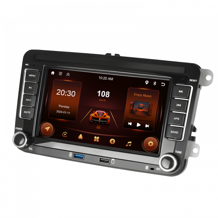 Navigatie Volkswagen|Skoda|Seat cu Android 13, 2+64 GB, RDS, CarPlay si Android Auto, dedicata Golf 5, Golf 6, Jetta, Passat B6, CC, B7, Polo, Tiguan, Touran, Skoda, Seat ecran 7 inch [8]
