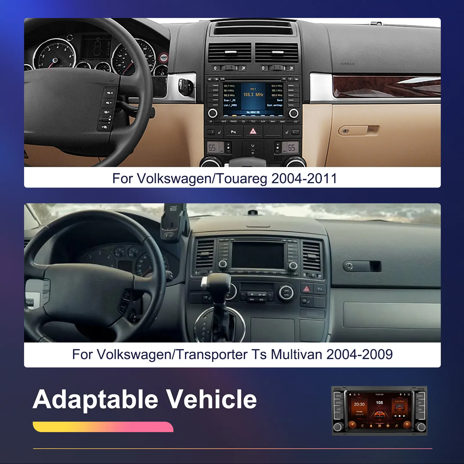 Navigatie Volkswagen Touareg (2002-2011) cu Android 13 ,2GB ROM 64GB, RDS, CarPlay si Android Auto, ecran 7 inch [3]