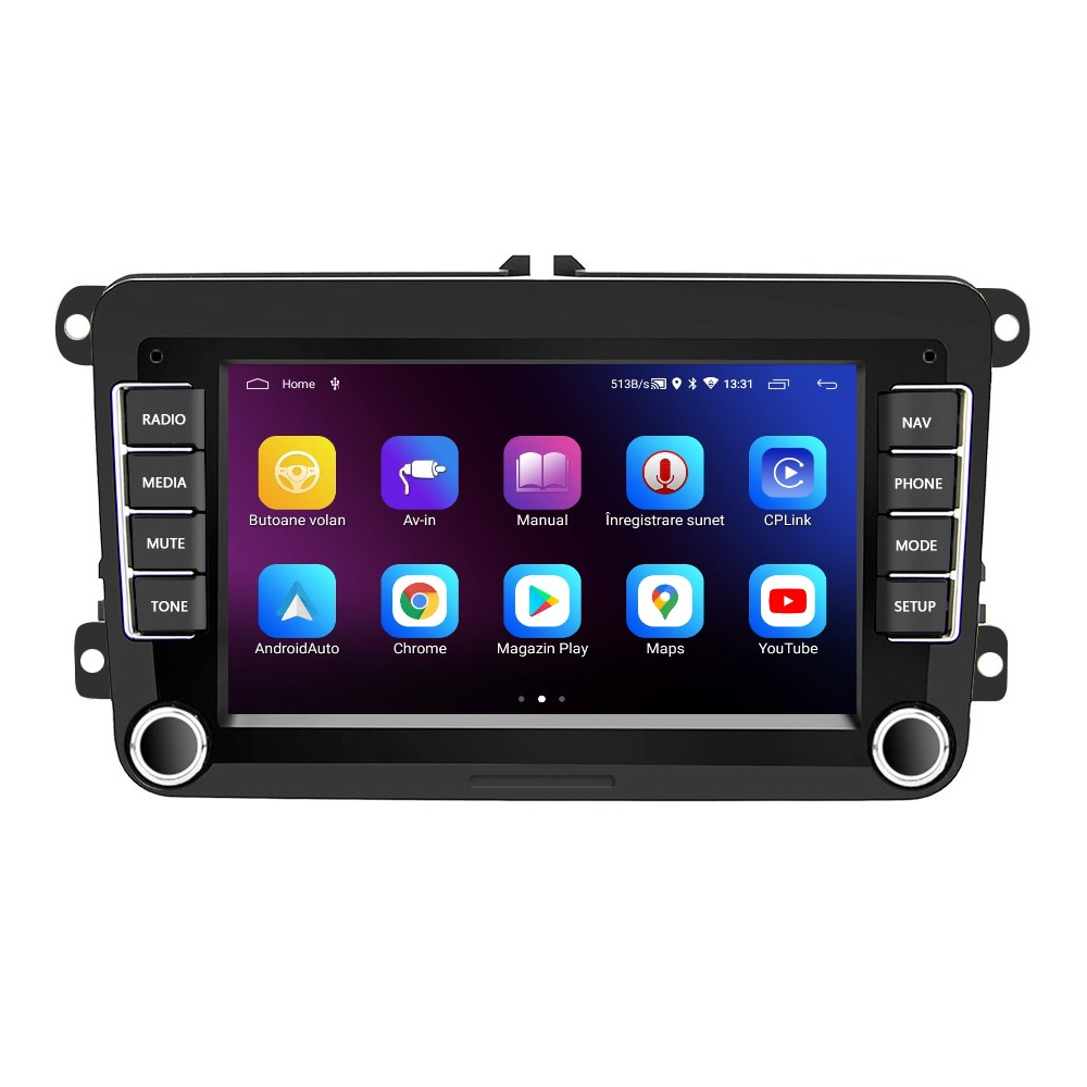Navigatie Volkswagen|Skoda|Seat cu Android 13, 7 Inch, 2+64 GB, CarPlay si Android Auto dedicata Golf 5, Golf 6, Jetta, Passat B6, CC, B7, Polo, Tiguan, Touran, Skoda, Seat [3]
