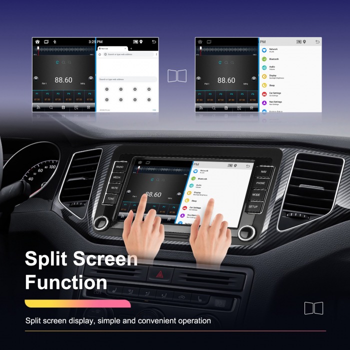 Navigatie Volkswagen|Skoda|Seat cu Android 13,2GB ROM 64GB, RDS, CarPlay si Android Auto, dedicata Golf 5, Golf 6, Jetta, Passat B6, CC, B7, Polo, Tiguan, Touran, Skoda, Seat ecran 7 inch [20]