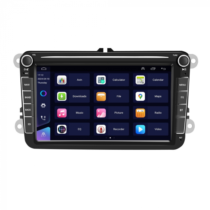 Navigatie Volkswagen|Skoda|Seat cu Android 2GB RAM 32GB, CarPlay Wireles Ecran de 8 Inch, dedicata Golf 5, Golf 6, Jetta, Passat B6, CC, B7, Polo, Tiguan, Touran, Skoda, Seat [4]