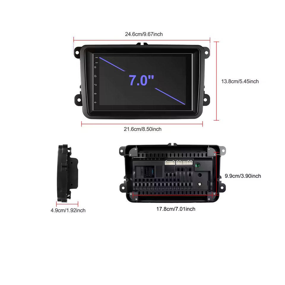 Navigatie Volkswagen|Skoda|Seat cu Android,4GB ROM 64GB CarPlay si Android Auto, dedicata Golf 5, Golf 6, Jetta, Passat B6, CC, B7, Polo, Tiguan, Touran, Skoda, Seat ecran 7 inch [4]