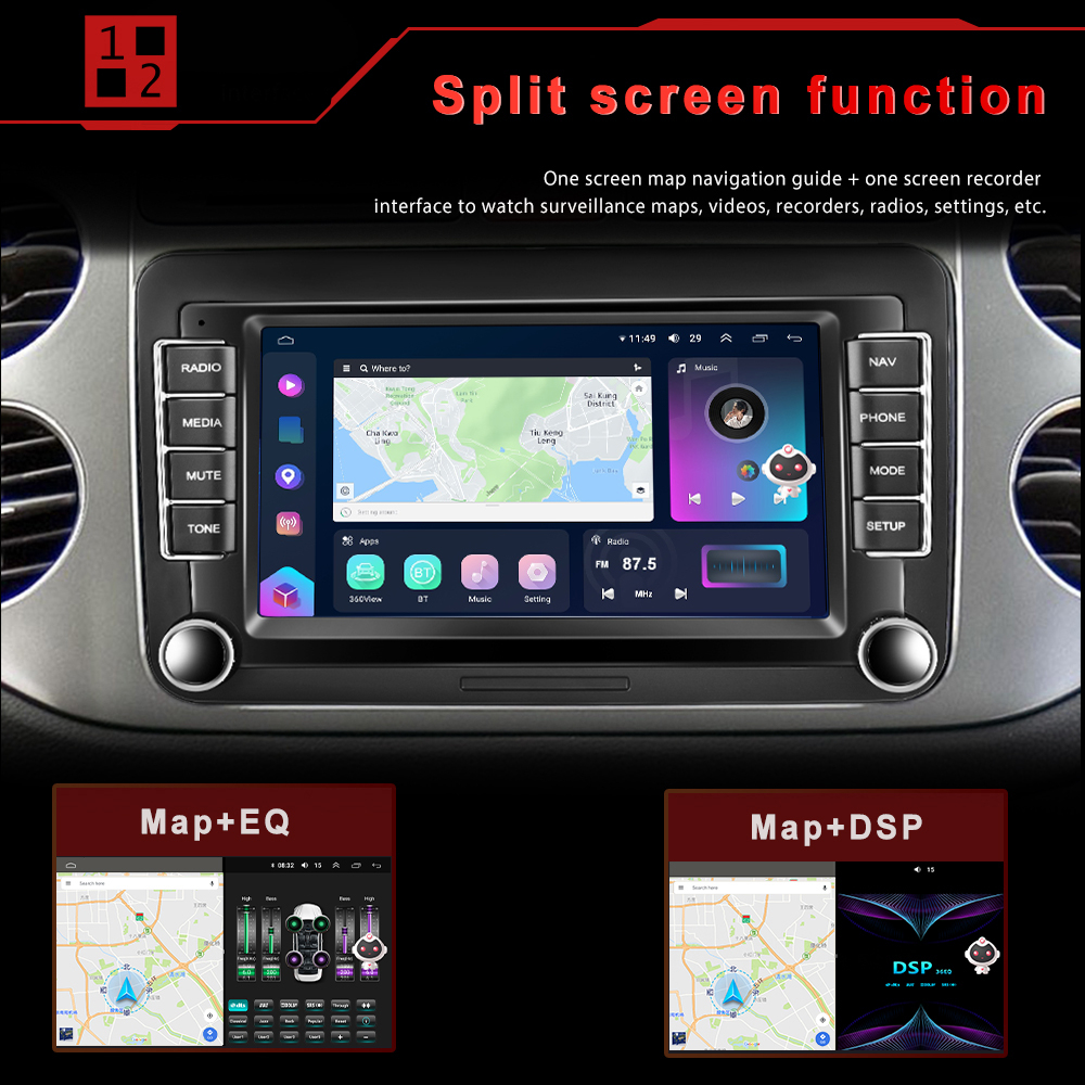 Navigatie Volkswagen|Skoda|Seat cu Android 12, 8 GB 128 GB SIM 4G, Carplay si Android Auto, DSP, Ecran 7 inch [15]