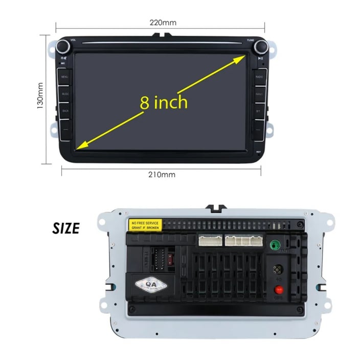 Navigatie Volkswagen|Skoda|Seat cu Android, Ecran de 8 Inch, CarPlay si Android Auto, dedicata Golf 5, Golf 6, Jetta, Passat B6, CC, B7, Polo, Tiguan, Touran, Skoda, Seat [3]