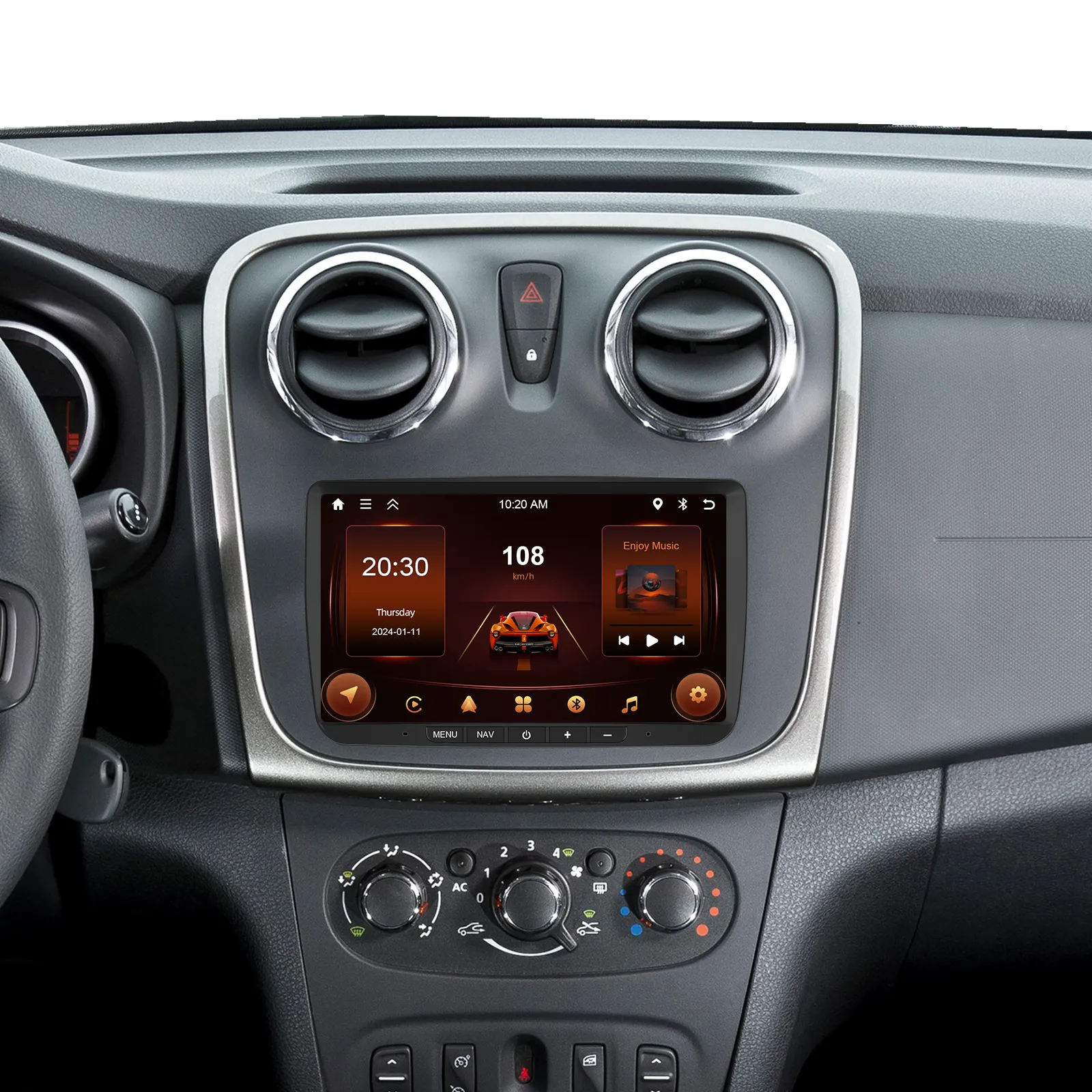 Navigatie Dacia Logan, Duster, Sandero (2012-2020) cu Android 13 ,2GB ROM 64GB, RDS, CarPlay si Android Auto, ecran 7 inch [8]