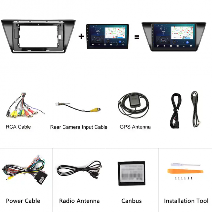Navigatie Touran (2016-2020), Android 12 4GB RAM 64GB ROM, SIM 4G, DSP CarPlay si Android Auto Wi-fi, Youtube, Waze, ecran 10.1 inch [9]
