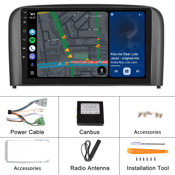 Navigatie Volvo S80 (1998-2006) o 12, 8GB 128GB, SIM 4G, Carplay si Android Auto, DSP, Ecran 9 inch [9]