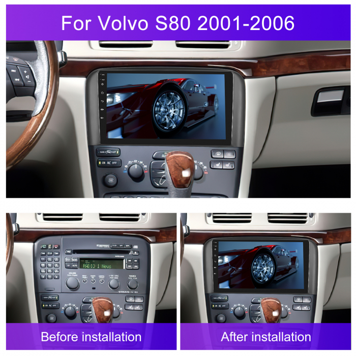 Navigatie Volvo S80 (1998-2006) o 12, 8GB 128GB, SIM 4G, Carplay si Android Auto, DSP, Ecran 9 inch [5]