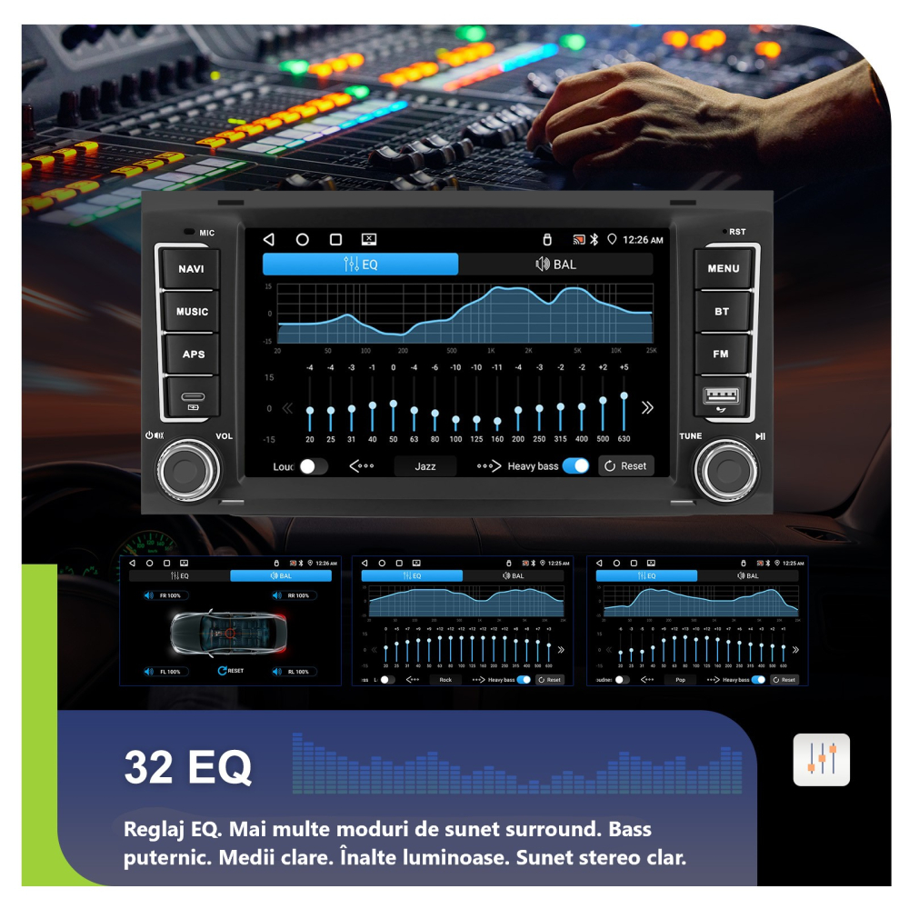 Navigatie Vw Touareg/Transporter (2004-2011) 4GB RAM 64 GB ROM, Android 15, carplay si Android auto wifi ecran 7 inch [5]