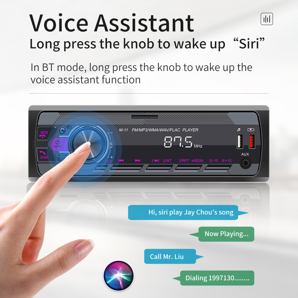 Pachet Audio Auto AKAI, MP3 Player M11 cu Bluetooth, Control prin Aplicație Mobilă, USB, AUX, Radio FM, Lumini RGB + Set 2 Boxe Auto AKAI ACS-506, 5”, 3 Căi, 180W [5]