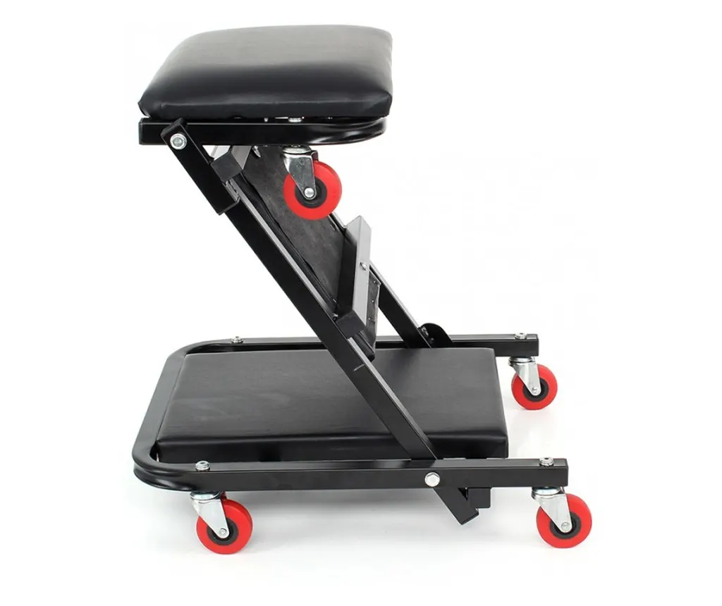 Pat Mobil 2 in 1,scaun pentru Service Auto– Reglabil, 150 kg, cu Roți Pivotante [1]