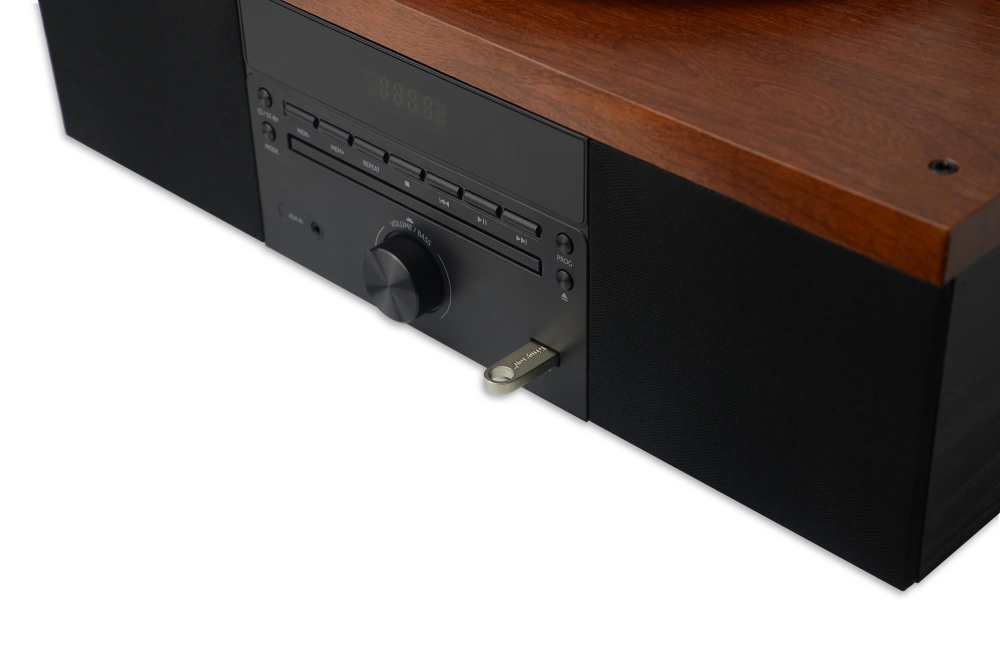 Pick-UP Retro cu carcasa de lemn - Akai ATT-14BT, Bluetooth 5.0, CD, AUX, Radio FM si difuzoare incorporate - AKAI [3]