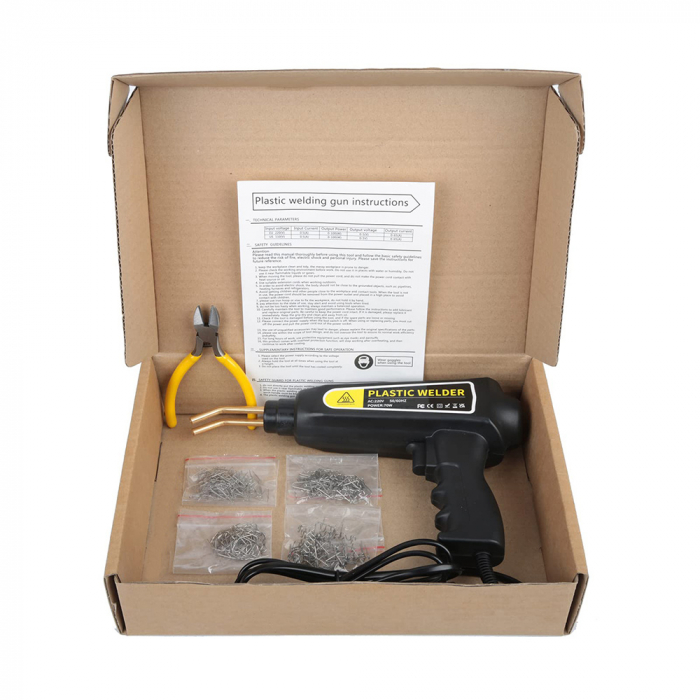 Pistol pentru lipit si sudat plastic,cu capse metal, putere 70W, cu 4 tipuri de capse, negru [2]