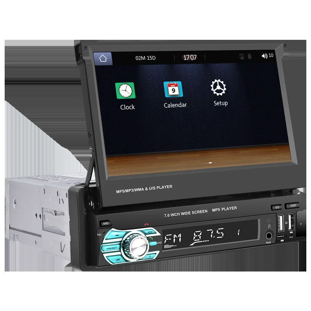 Player Auto 1DIN, MP5 cu Ecran Extractabil, Carplay și Android Auto WiFi, Bluetooth, USB [3]