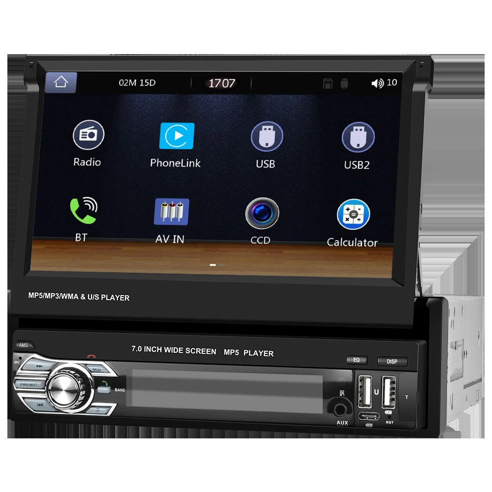 Player Auto 1DIN, MP5 cu Ecran Extractabil, Carplay și Android Auto WiFi, Bluetooth, USB [4]