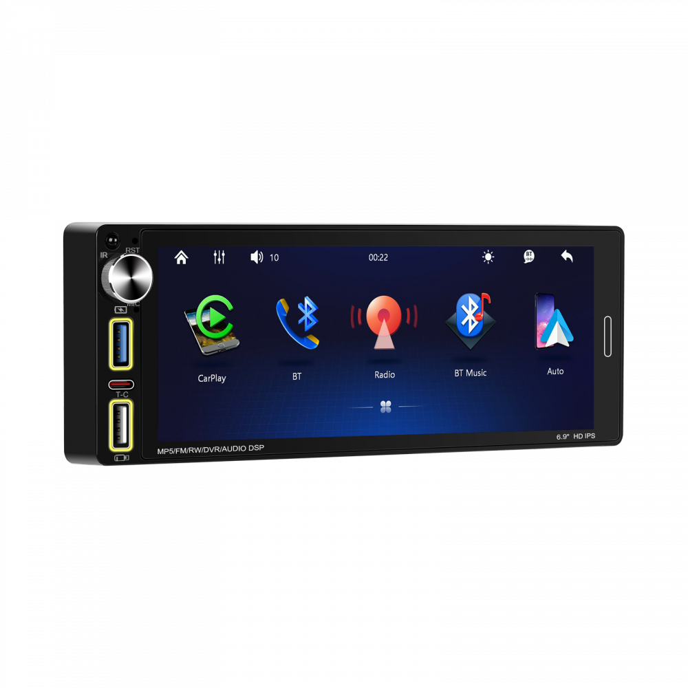 Player Auto 1DIN universal 6.9 inch, MP5 Playe cu Carplay și Android Auto fara fir, Bluetooth, USB [11]