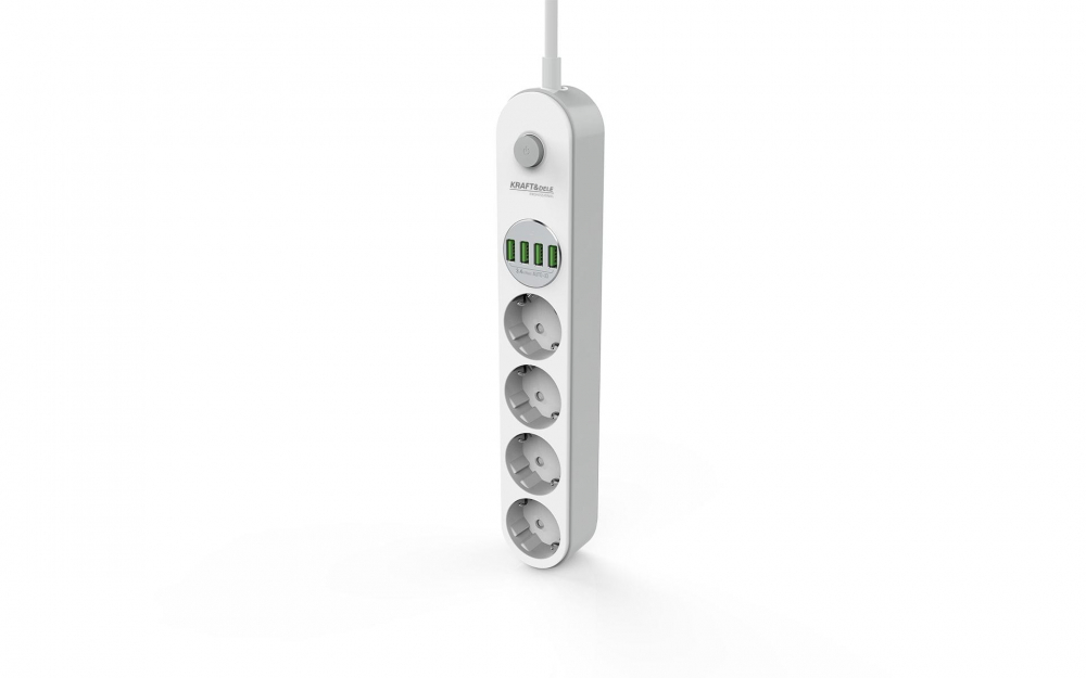 Prelungitor electric 2m cu 4 prize și 4 porturi USB – protecție suprasarcină și siguranță copii [2]