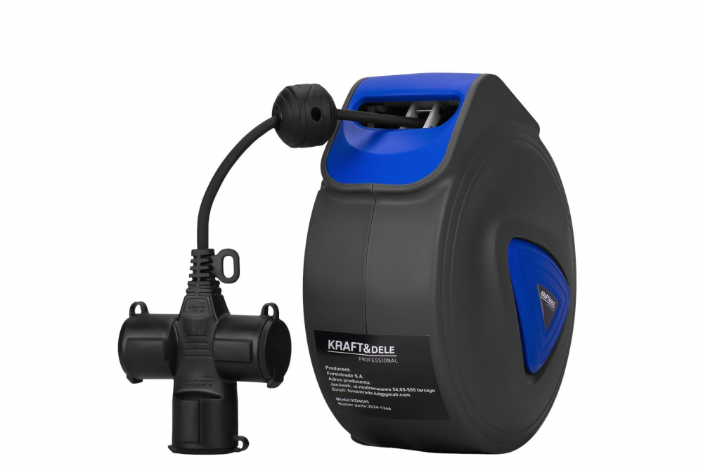 Prelungitor retractabil cu tambur 10 metri 3x1.5 mm – montaj pe perete, protecție termică [2]