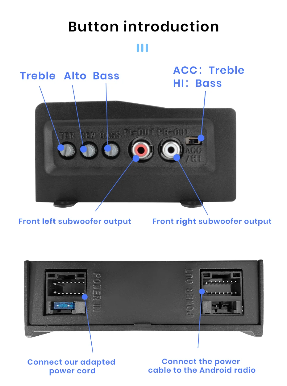 Procesor de Sunet DSP Junsun 4x47W cu Mufă 16 Pini pentru Navigații Android - Reglaje Înălțime și Joase, Suport Subwoofer [3]