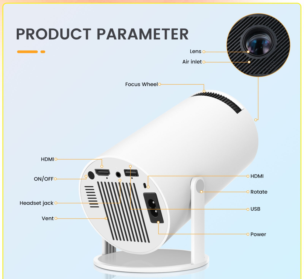 Proiector Smart WiFi 6 Full HD 1080P cu Android 11 [2]