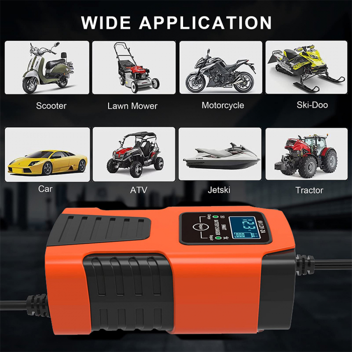 Redresor Auto,cu incarcare rapida si functie de reparare/desulfatare, 6-12V, Pb-acid, AGM, EFB, LiFePO40 [6]
