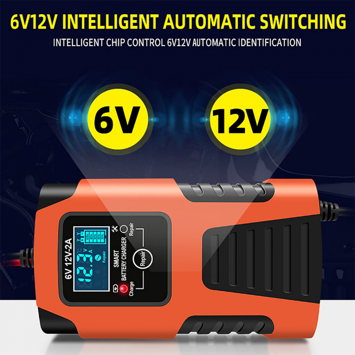Redresor Auto,cu incarcare rapida si functie de reparare/desulfatare, 6-12V, Pb-acid, AGM, EFB, LiFePO40 [4]