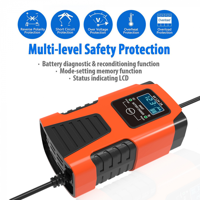 Redresor Auto,cu incarcare rapida si functie de reparare/desulfatare, 6-12V, Pb-acid, AGM, EFB, LiFePO40 [2]