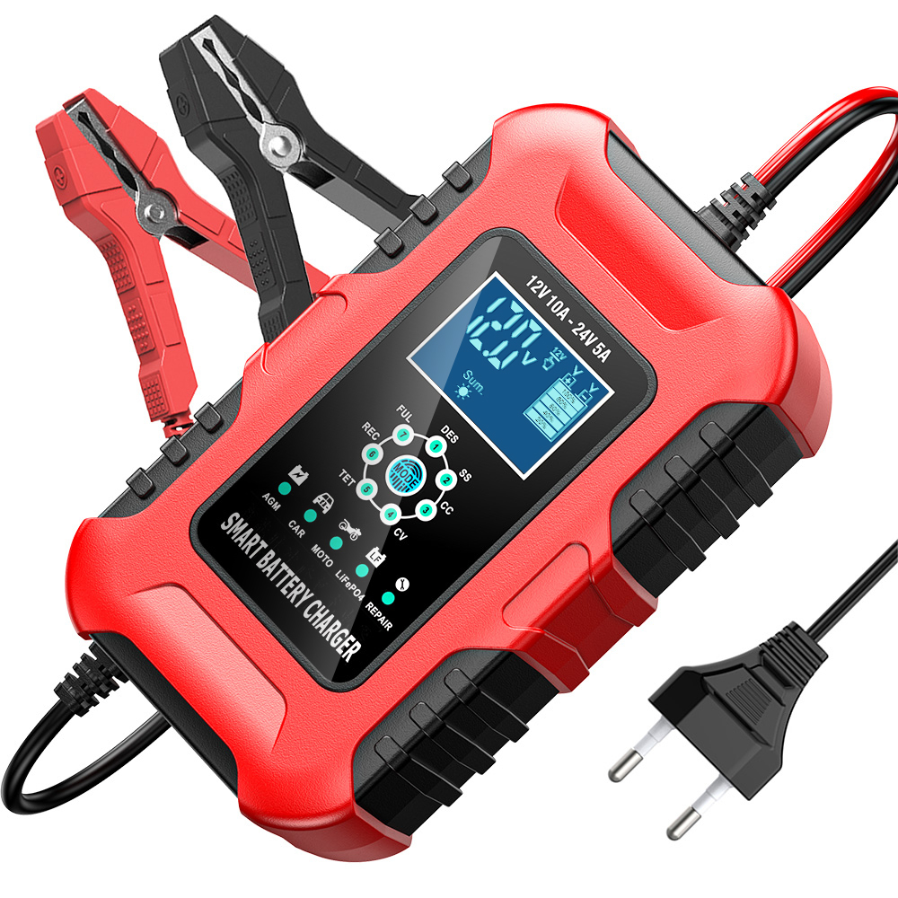 Redresor Auto FOXSUR Inteligent 12-24V, 10A – Încărcare Rapidă, Reparare & Desulfatare | Compatibil Pb-Acid, AGM, EFB, LiFePO4 [8]