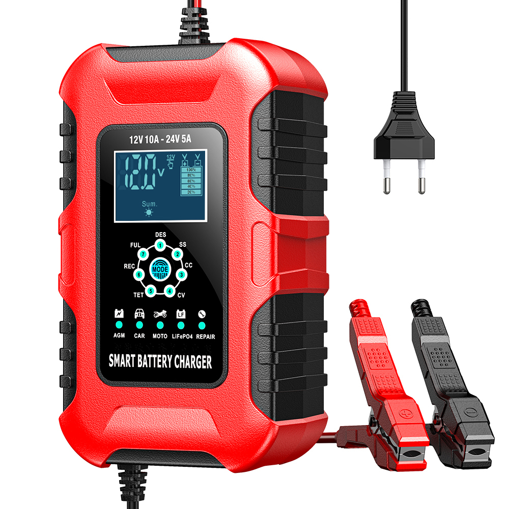 Redresor Auto FOXSUR Inteligent 12-24V, 10A – Încărcare Rapidă, Reparare & Desulfatare | Compatibil Pb-Acid, AGM, EFB, LiFePO4 [12]