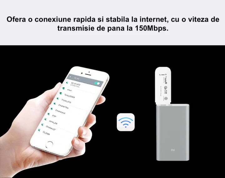 Router USB Wireless Portabil pentru Cartela SIM, 150 Mbps, Conexiune USB [3]