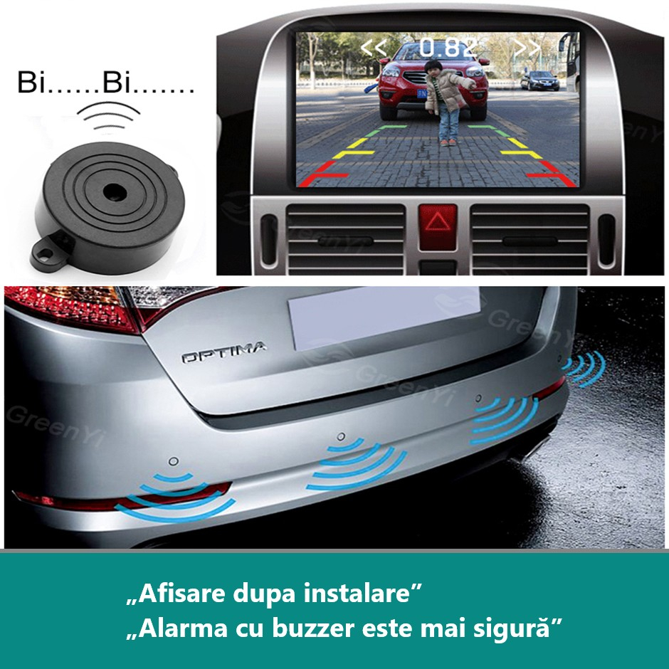 Senzori de Parcare cu 4 Detectoare – Compatibili VIDEO RCA cu Cameră și Navigație Auto [2]