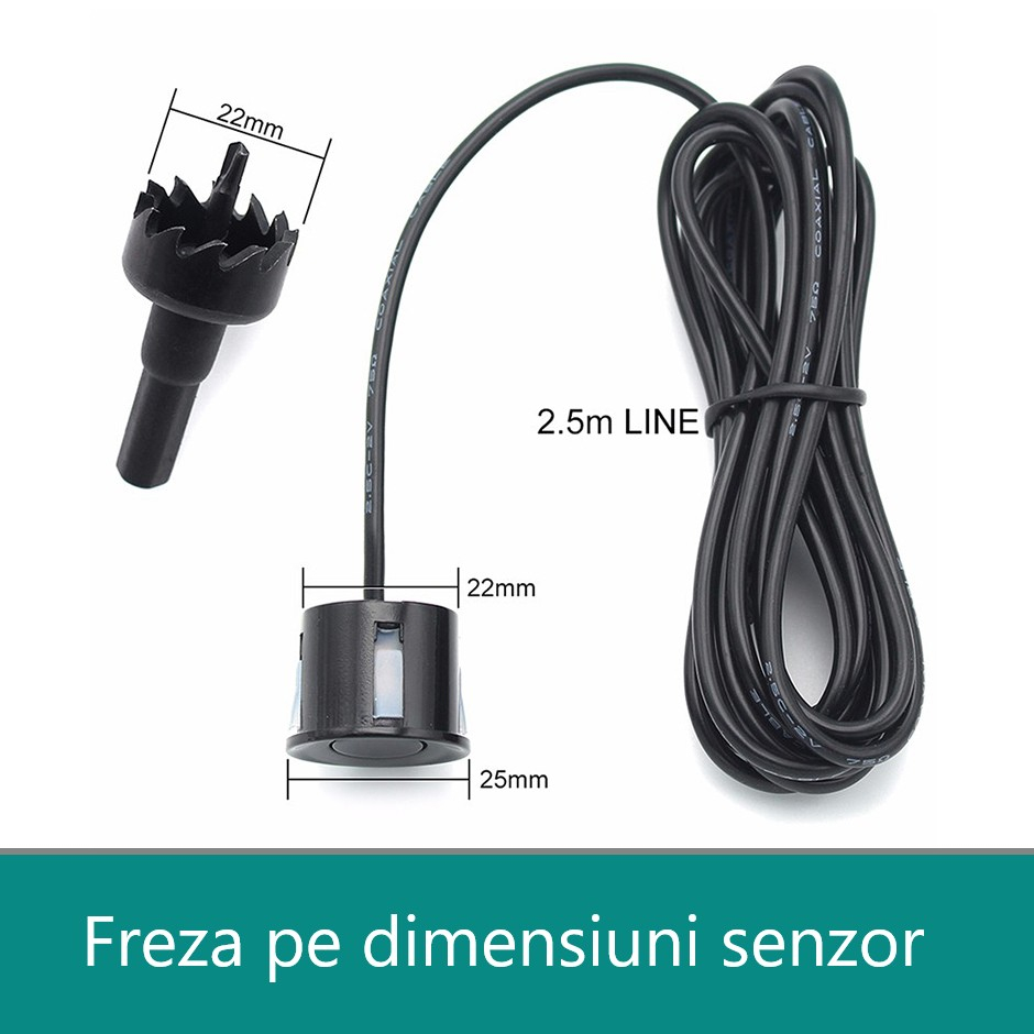 Senzori de Parcare cu 4 Detectoare – Compatibili VIDEO RCA cu Cameră și Navigație Auto [7]